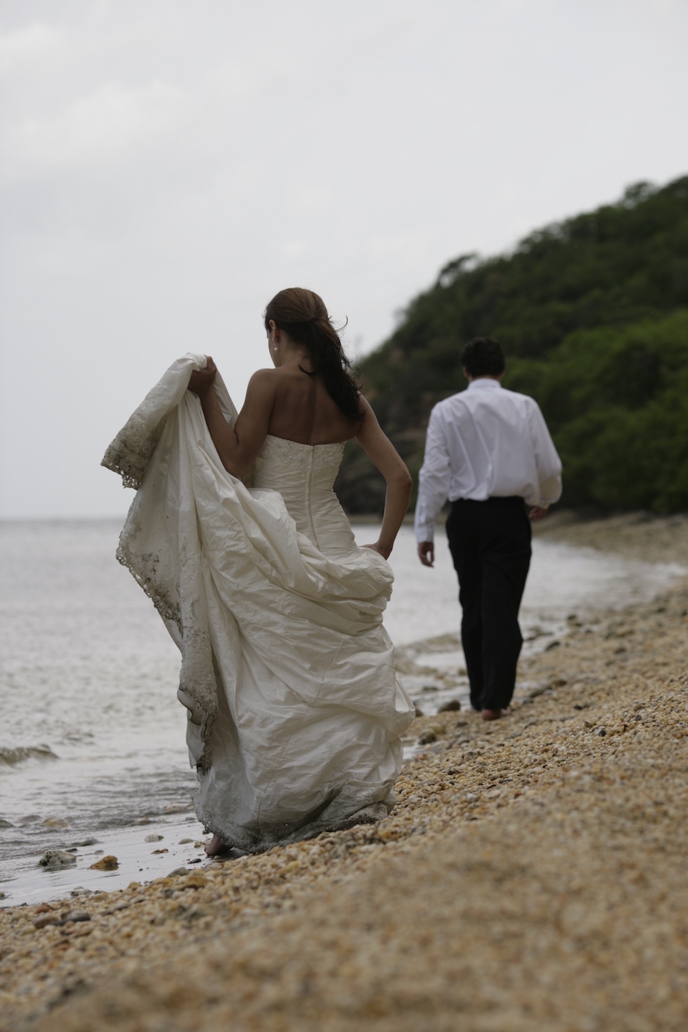 Bride and groom trashed dress